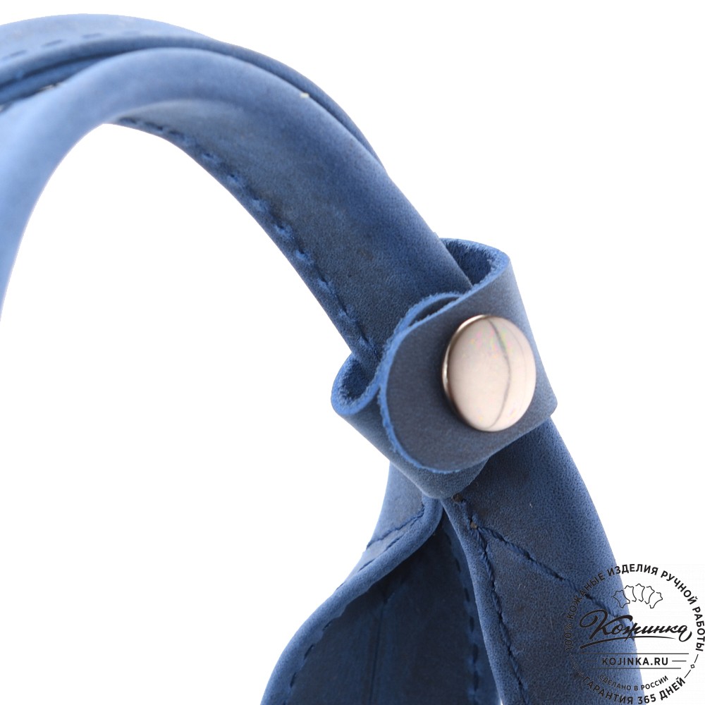 Кожаная деловая сумка "Марк" (синий крейзи)